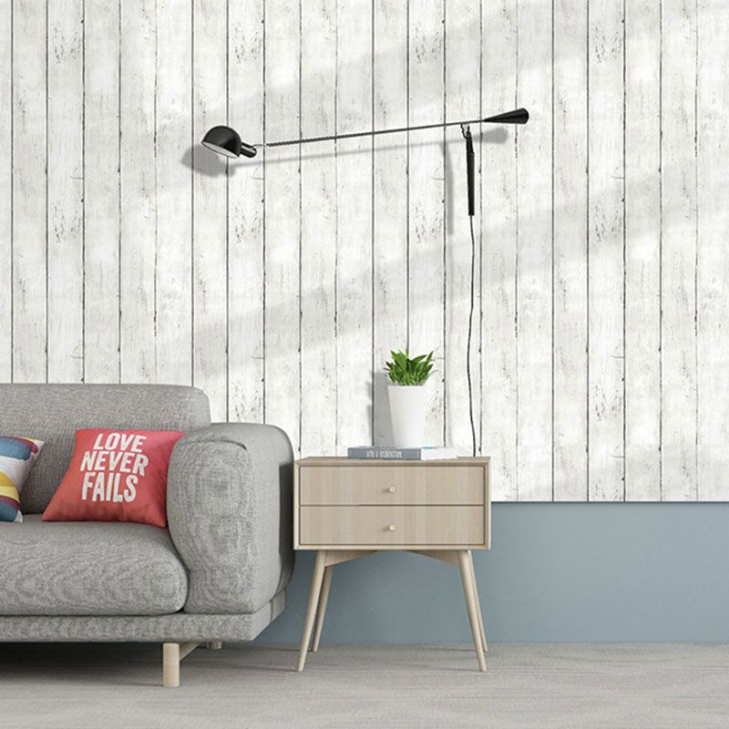 Faux Wood Wall Covering Soft Color Non-Woven Fabric Wallpaper for Accent Wall, 58.1 sq ft.