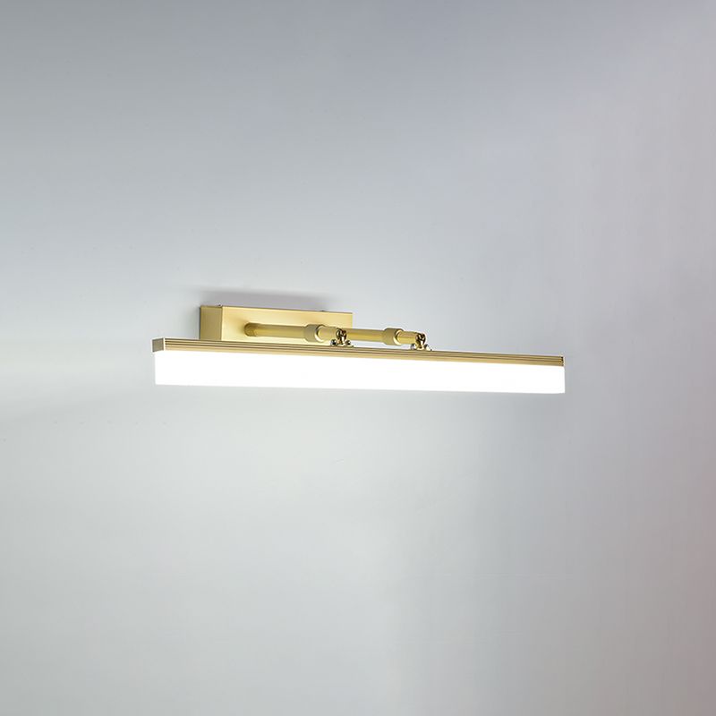 Linear Shade Swing Arm Wall Lighting Modern Style Metal 1 Light Sconce Lamp in Brass