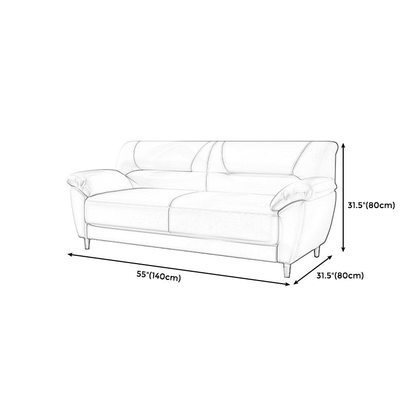 Sofá de brazo de almohada moderno de 3 asientos de cuero 70.87 "/55.12" W almohada de almohada cosida