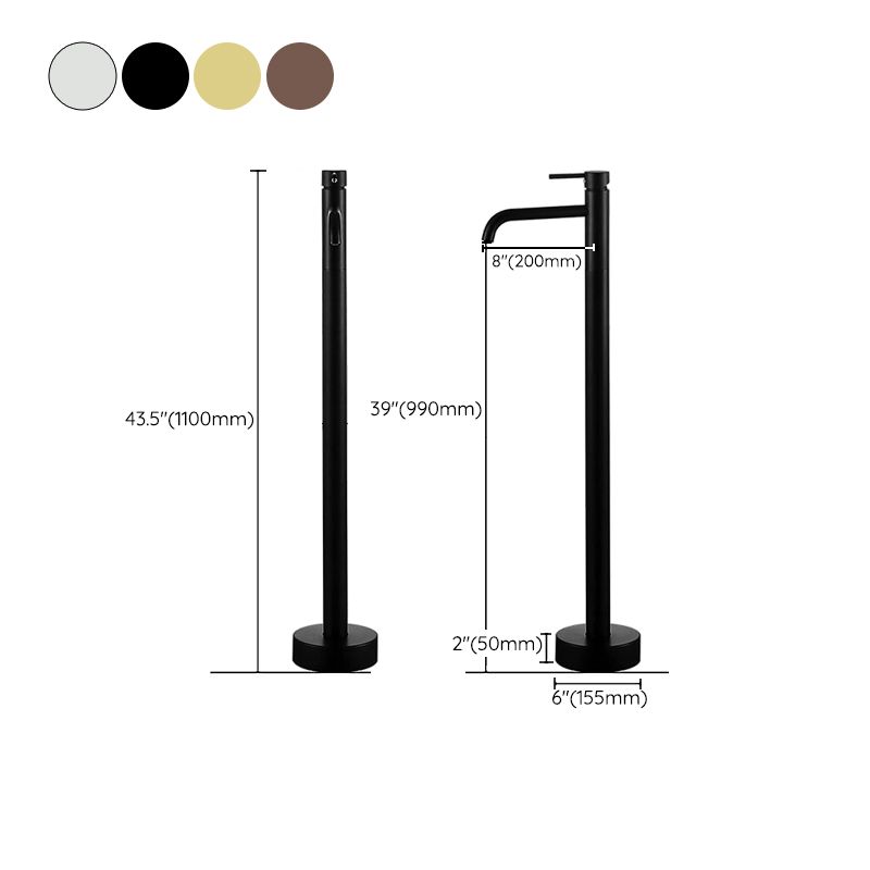 Modern Freestanding Bathtub Faucet Metal Bathroom Faucet with Handle