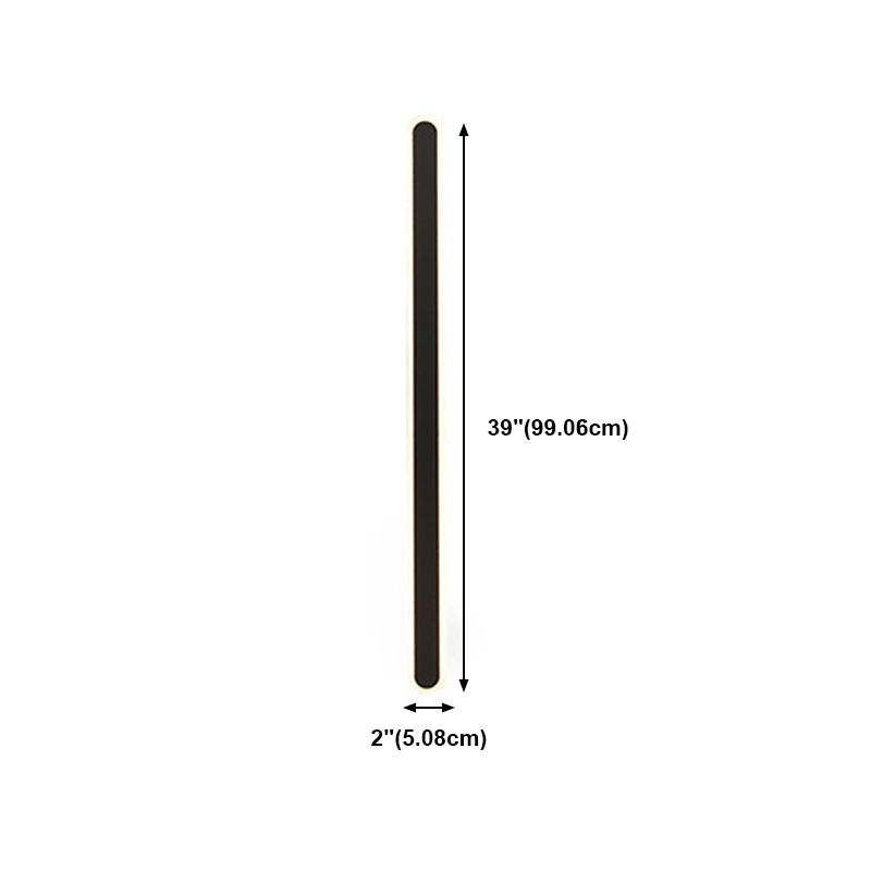 Forma lineare Fonce in metallo Sconce Modern MODERNI IL LIGHT MONTO A MOLTO MOLTO SINGOLO IN NERO