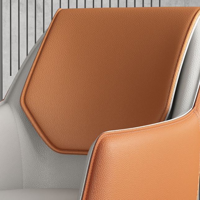 Modern Design Arm Solid Back Side Chairs Leather Dining Side Chair