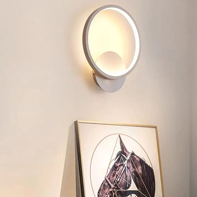 Modernism Single White/Black Wall Mounted Sconce Metal LED Wall Light