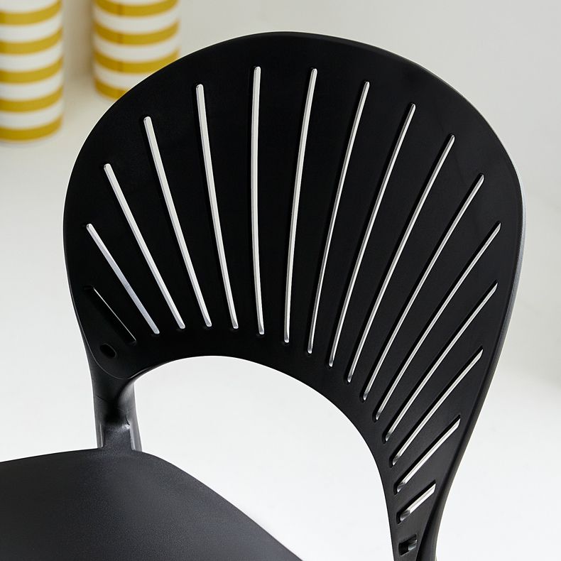 29.53" Plastic Scandinavian Kitchen Dining Room Armless Stool Low Back Bar Stool