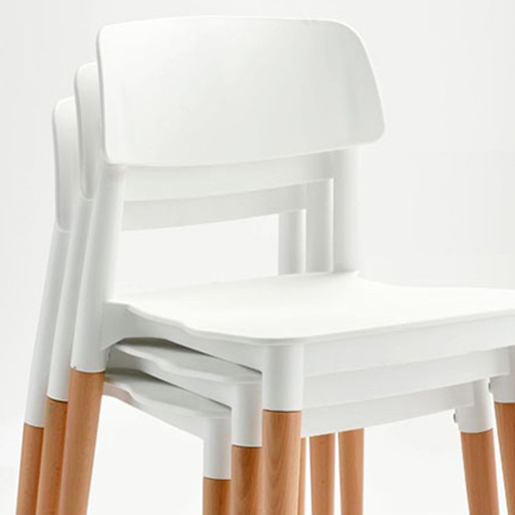 Plastic and Solid Wood Open Back Contemporary Dining Side Chair