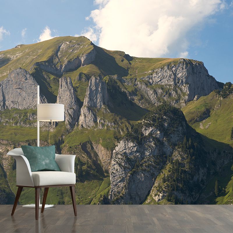 Horizontal Photography Mountain Mural Environment Friendly Wallpaper for Home Decor
