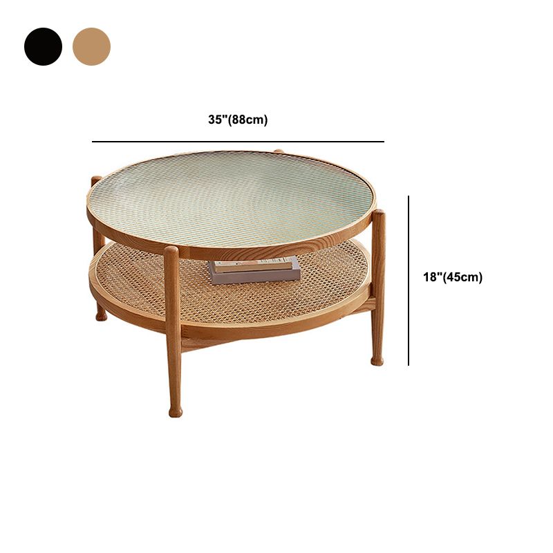 Contemporary 3/4 Legs Wooden with Storage Shelf Coffee Table