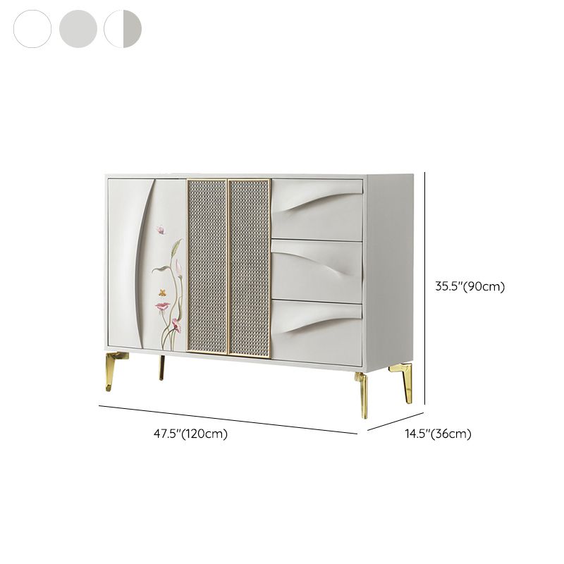 Classic Glam Horizontal Combo Dresser Wood Storage Chest Dresser for Bedroom