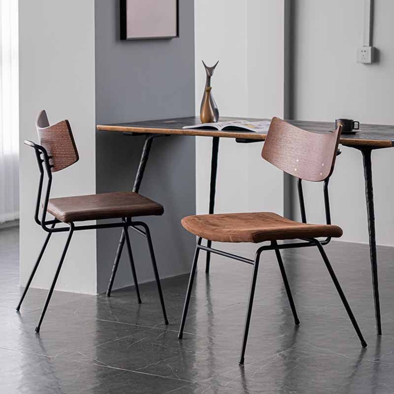 Sillas de comedor estilo moderno Silla auxiliar de cocina sin brazos con patas de metal