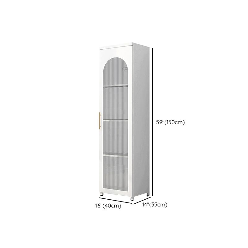 Scandinavian 13.77" Wide 1-door Metal  Accent Cabinet in White