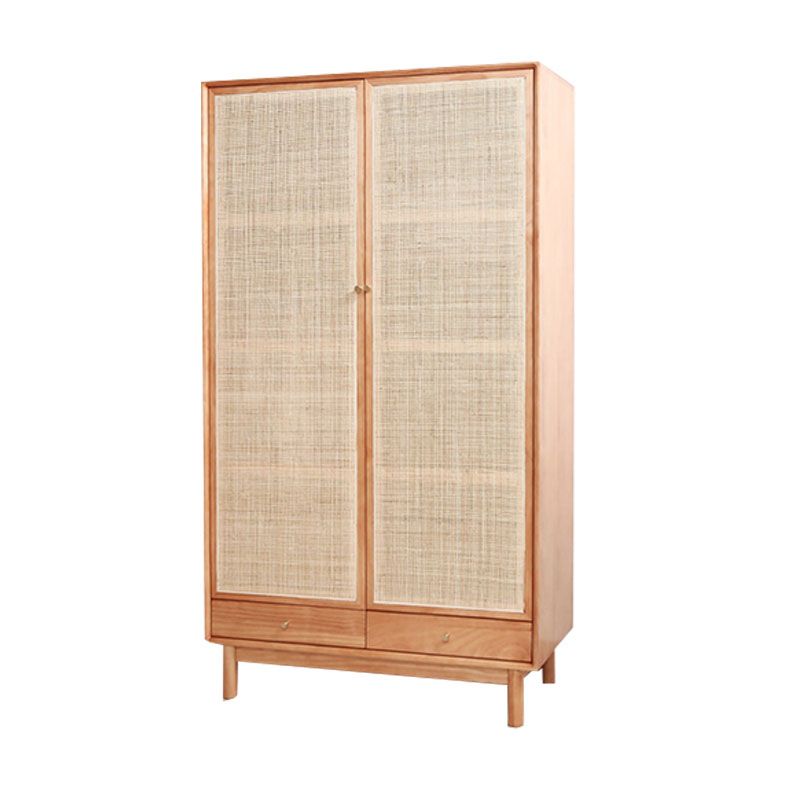 Clothes Rail Wardrobe Cabinet Solid Wood Modern Wardrobe Armoire