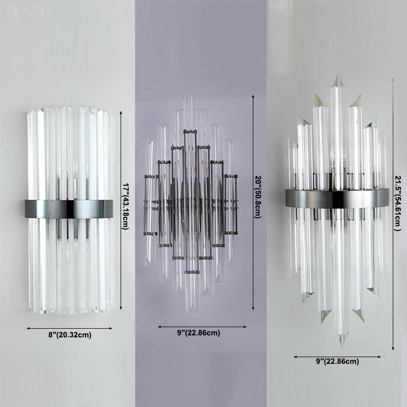 Simplicidad Luz de luz Spline con lámpara de pared posmoderna de sombra de cristal transparente