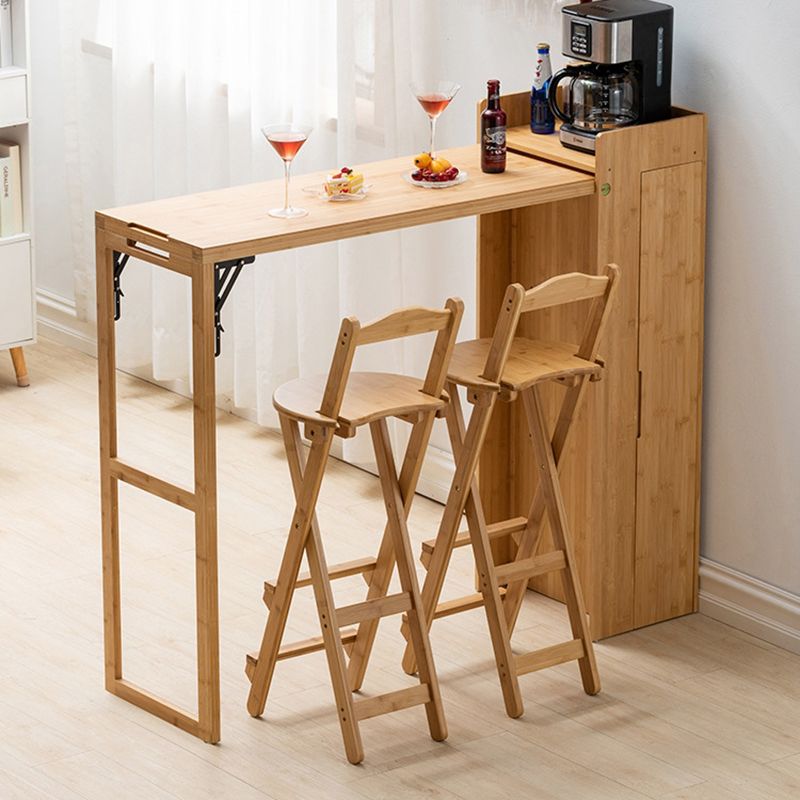 Industrial Collapsible Wood Counter Table 1/2/3/5 Pieces Bar Table Set for Balcony