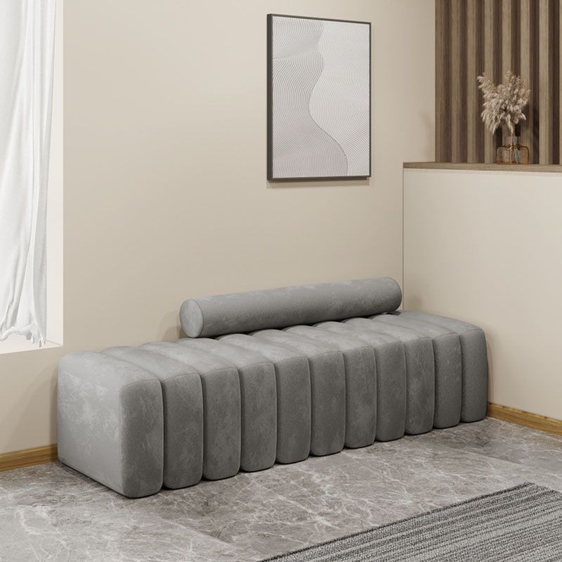 14.96" H Contemporary Solid Color Velvet Armless Sofa for Living Room