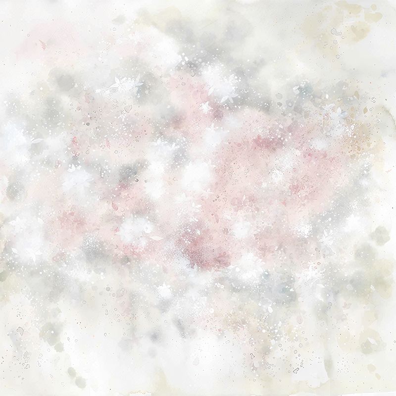 Light Pink Floral Wall Mural Decal Washable Wall Art for Girls Bedroom, Non-Woven Cloth