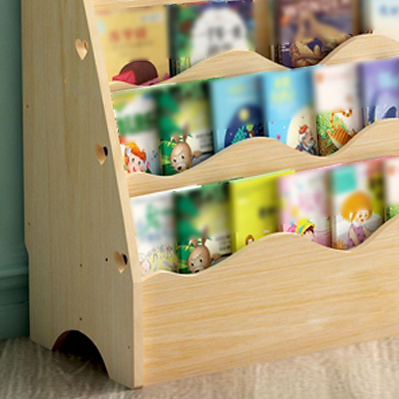Ladder Bookcase Solid Wood Contemporary Style Bookshelf for Study Room