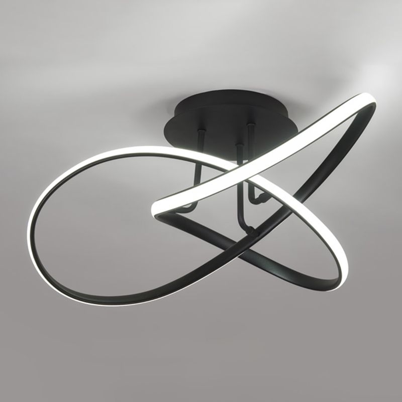 Minimalism LED Flush Mount Twisted Ceiling Light Fixture for Bedroom