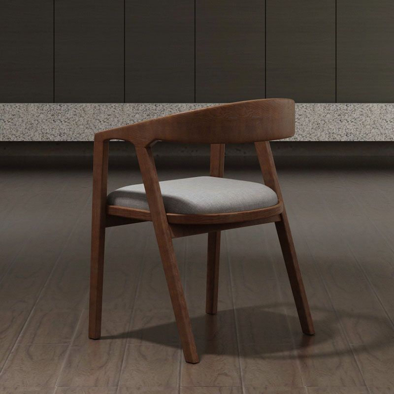 Silla de comedor de estilo tradicional, silla de comedor con brazo de cocina y patas de madera