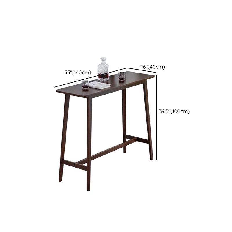 Traditional Rectangle Solid Wood Living Room Bar Dining Table