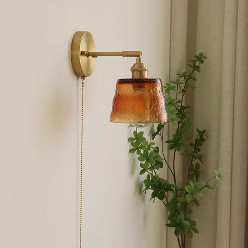 Glass Cylinder Wall Sconce Lights Industrial Style 1 Light Wall Mounted Lamps