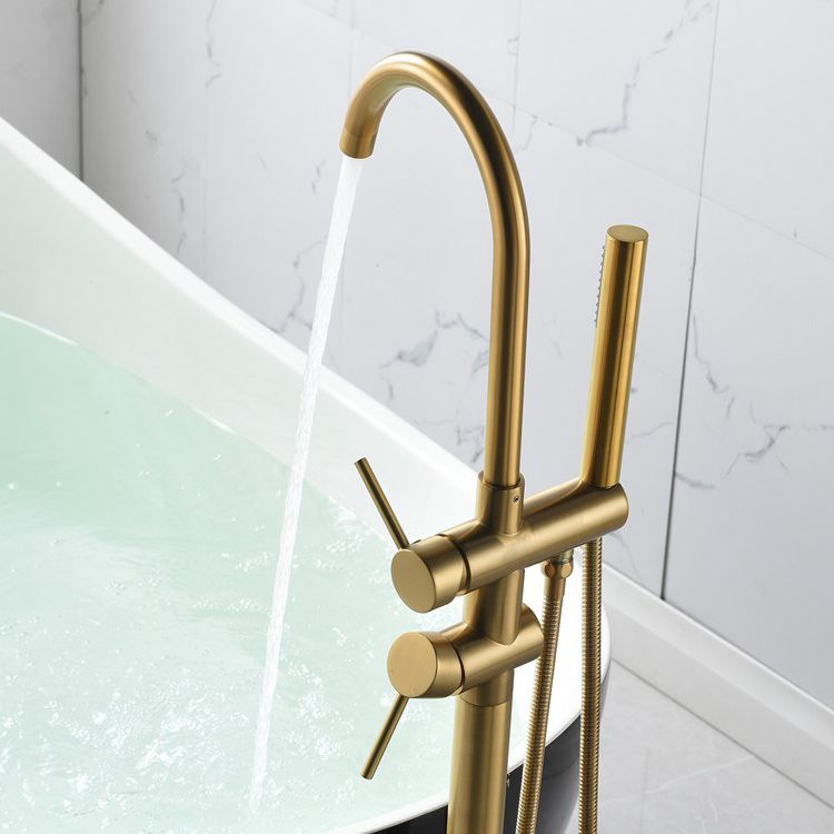 Floor Mounted Metal Freestanding Tub Filler 1 Handle Freestanding Bathtub Faucet