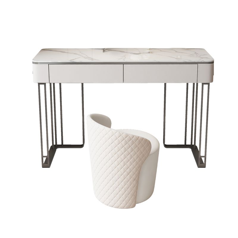 Modern Double Drawers Vanity Dressing Table Slate Makeup Vanity Set