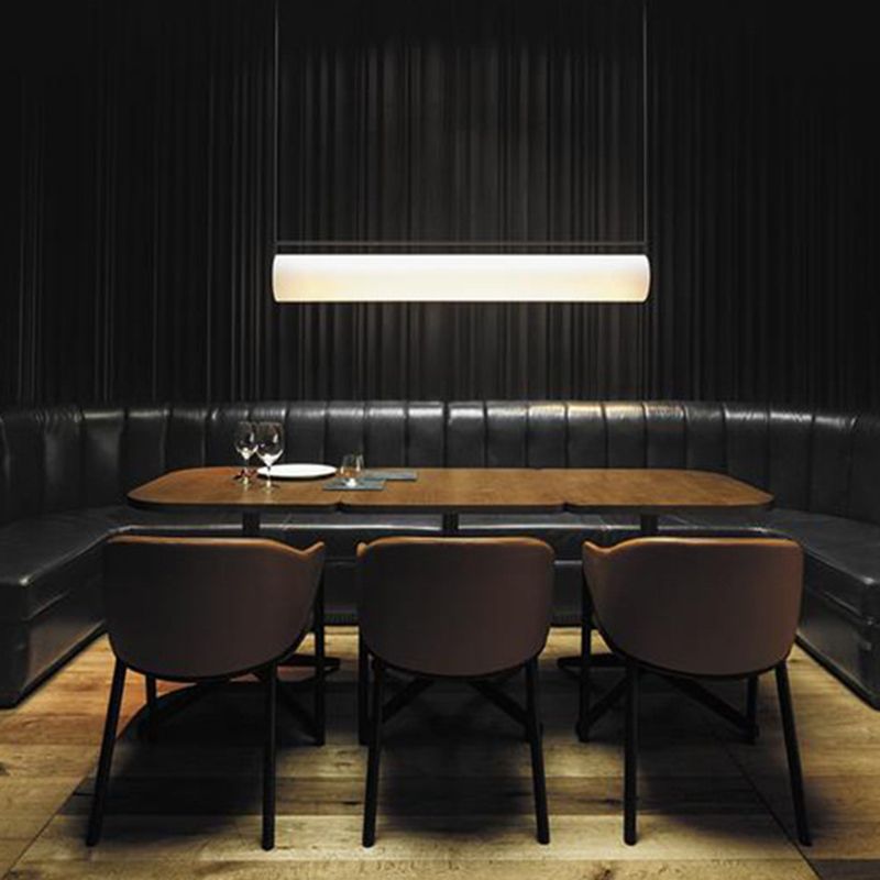 Cylindrical Shape Metal Island Chandelier Modern Style 1 Light Island Ceiling Light