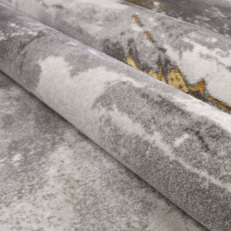 Gray Gold Industrial Carpet Polyester Graphic Carpet Washable Carpet for Living Room