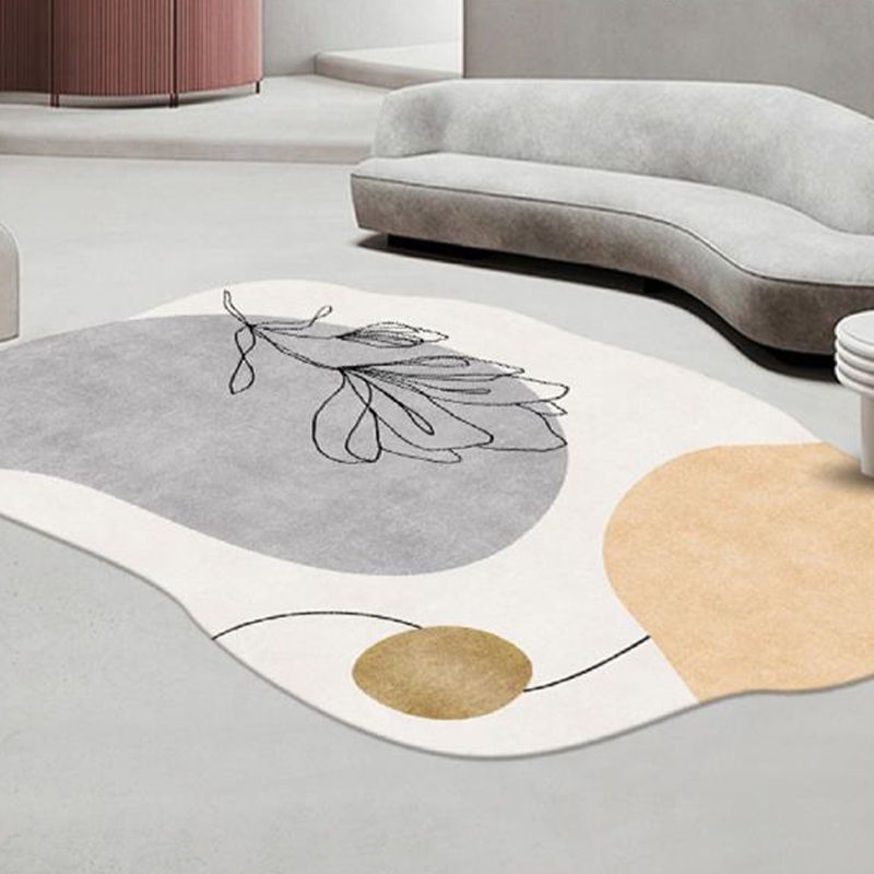 Stylish Novelty Shape Rug Modern Polyester Rug Washable Carpet with Non-Slip Backing