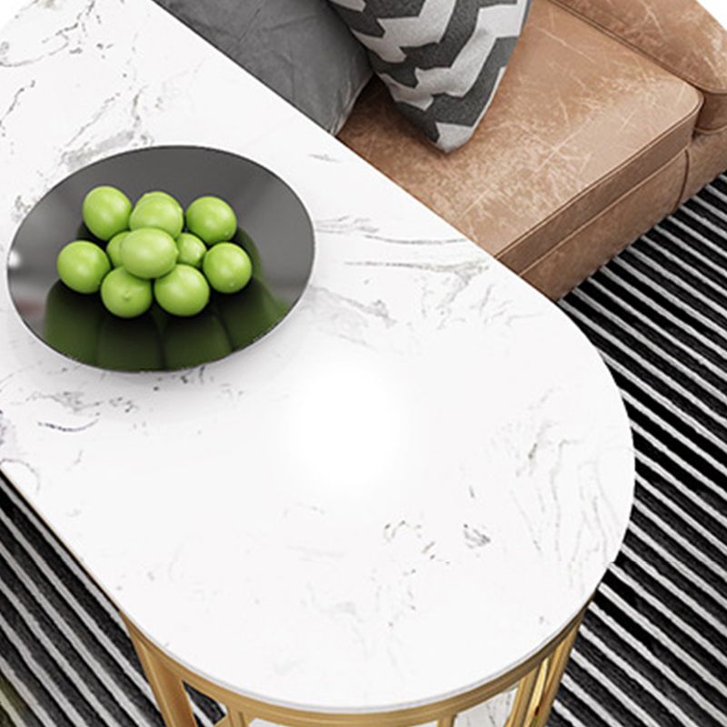 Glam Style Bar Table Faux Marble Double Pedestal Bistro Table with Storage