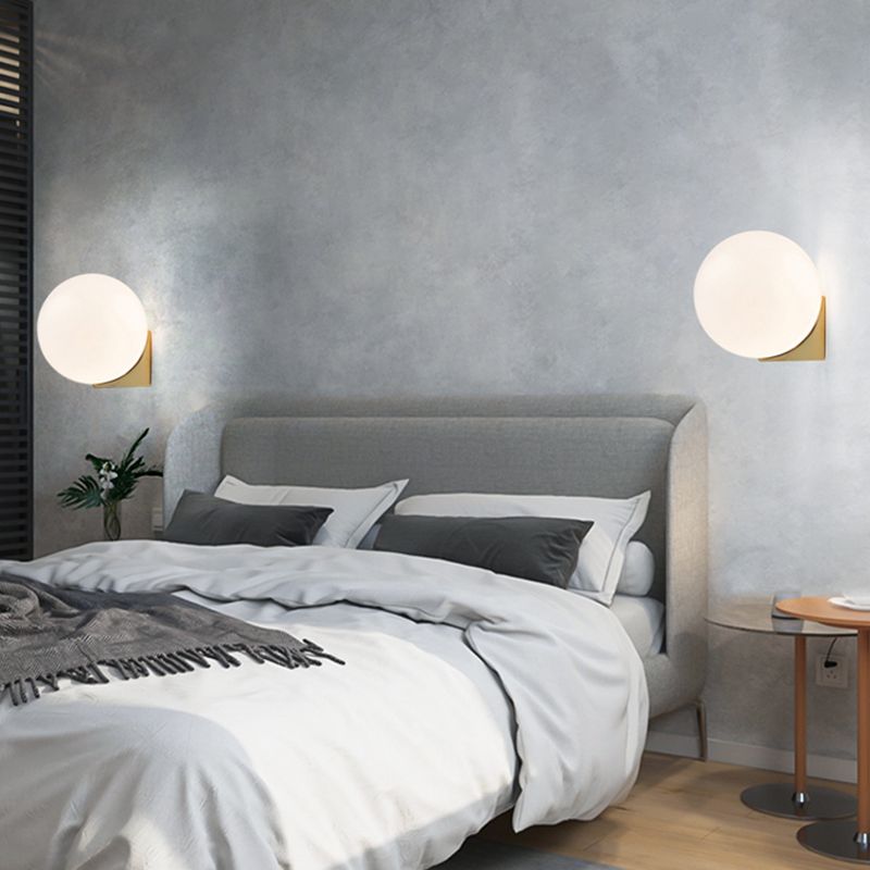 Luz de pared de matrimonio de 1 luces de 1 luces apliques de vidrio de estilo minimalista nórdico