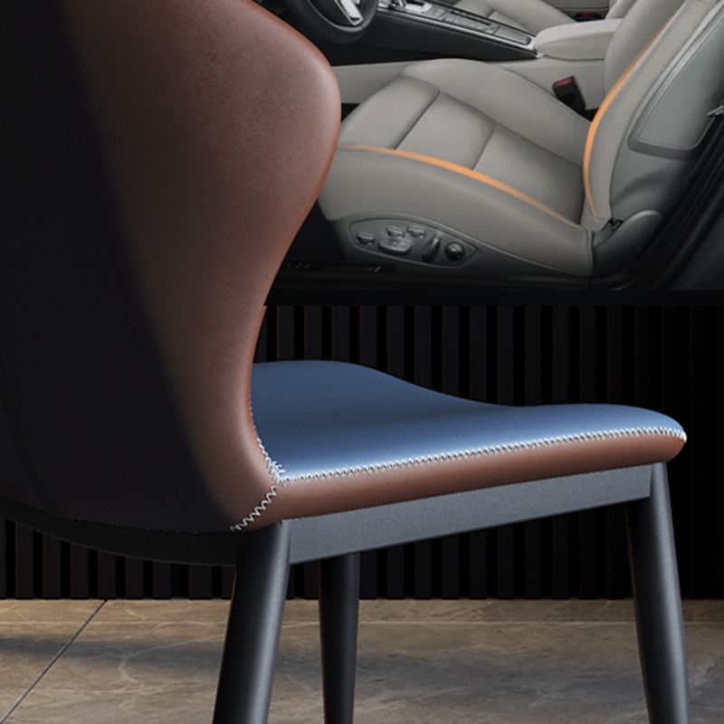 Contemporary Dining Chair Armless Metal Wingback Chairs for Kitchen