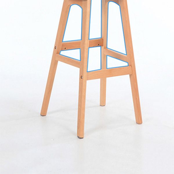 Taburete moderno sin brazos para mostrador, taburete de bar de madera para cajero con cojín y pedal