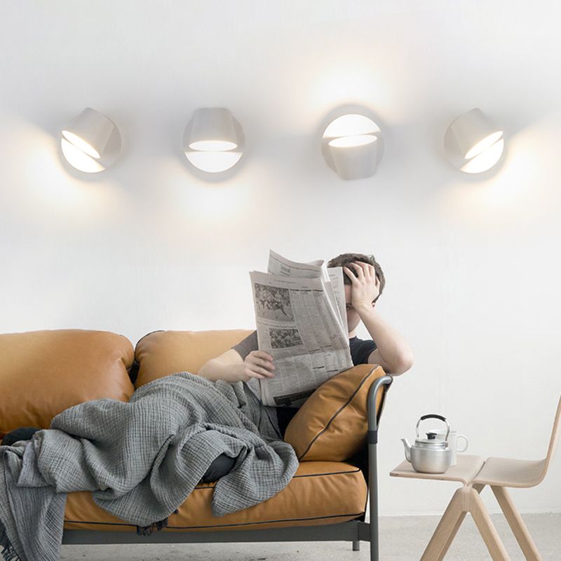 350 ° roteerbare cilindrische LED -wandlamp eigentijds minimalisme Bedide LED leeslampje met onafhankelijke schakelaarontwerp
