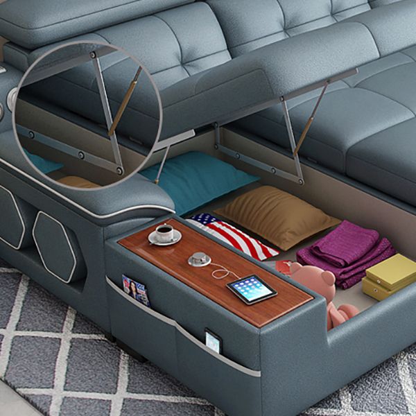 64.96" D x 34.65" H Sleeper Sofa & Chaise Pillow Top Arm Sofa