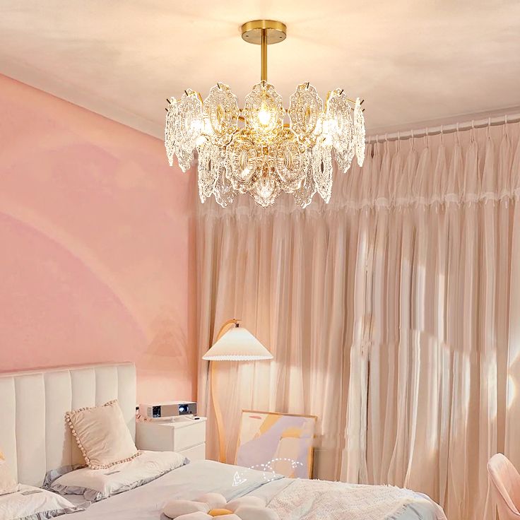 American Style Chandelier Glass Multi Head Hanging Light for Dining Room