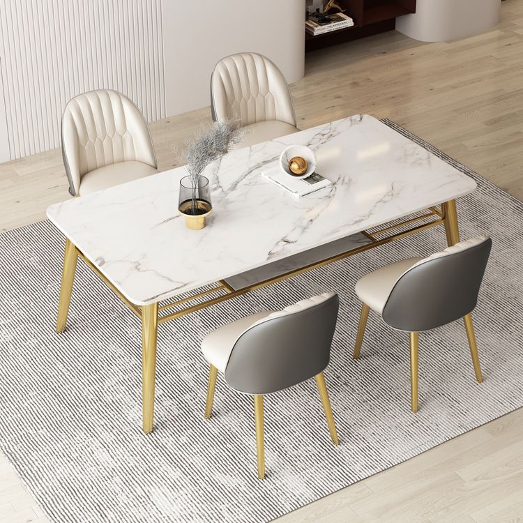 Glam Sintered Stone Küche Esstisch Rechteck Form weißer Esstisch für Küche