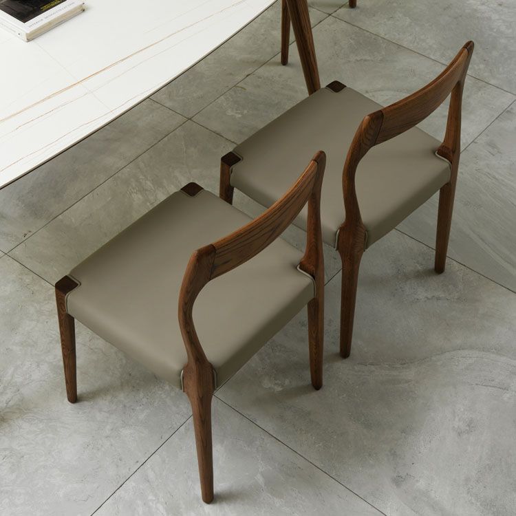 Contemporary Solid Wood Armless Chair Home Upholstered Dining Chair