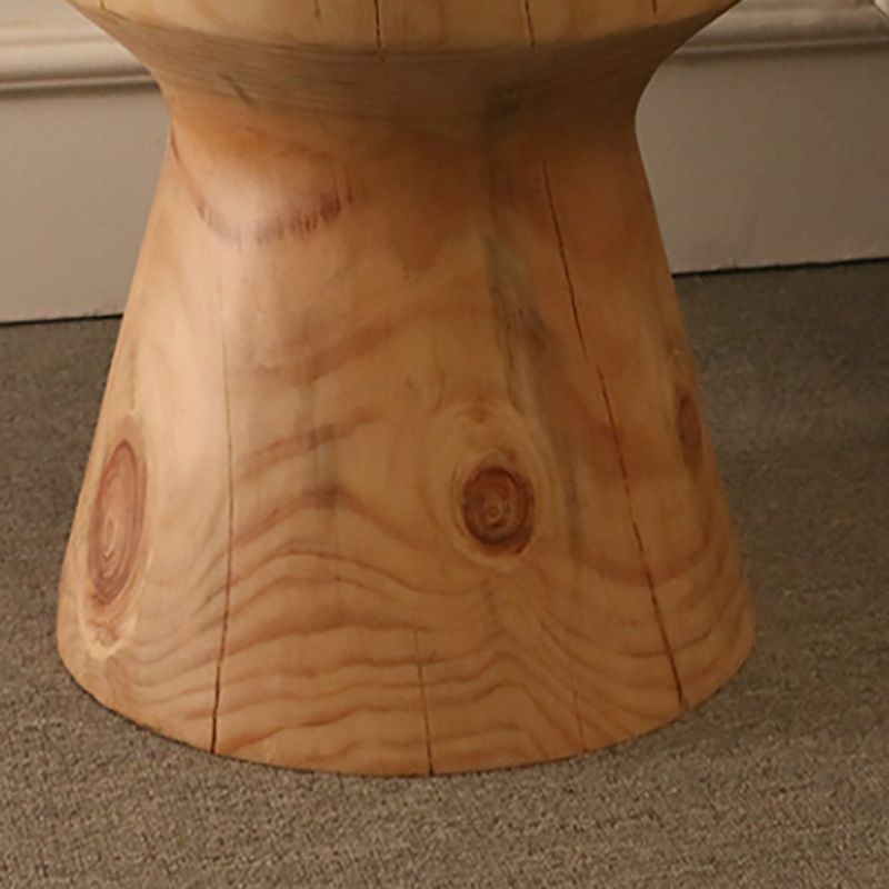 Scandinavian Round Solid Wood Top Side Table Pedestal End Table,16.5-inch
