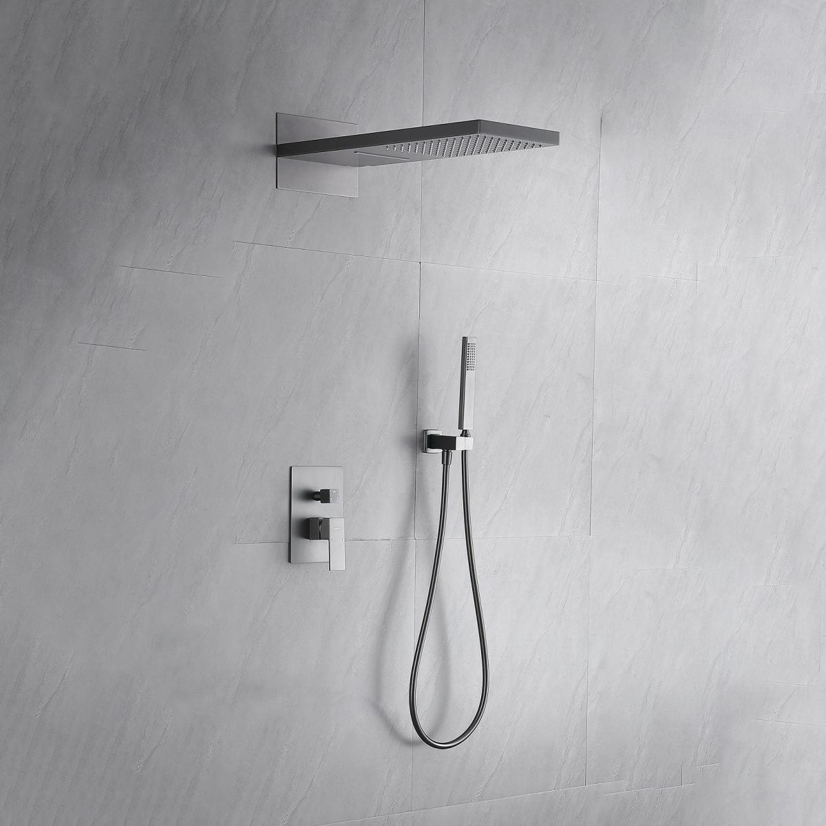 Modern Shower Combo Brass Handheld Shower Head Valve Included Shower Trim