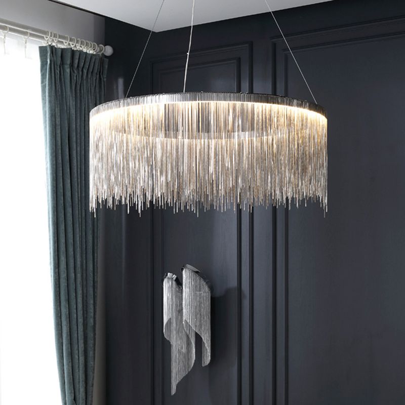 Accesorio de iluminación de araña circular blanca metal nórdico colgante de iluminación