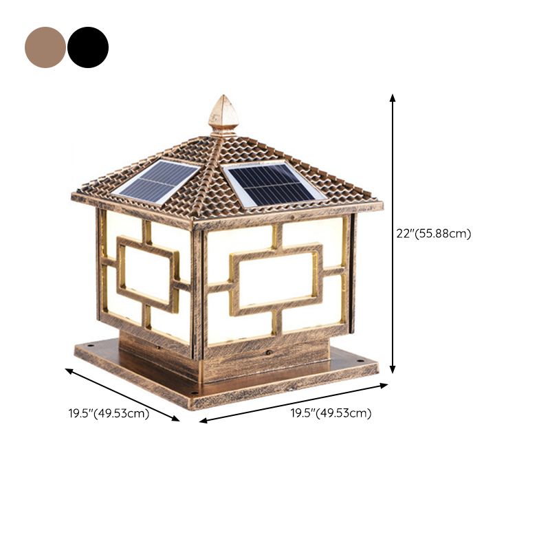 Black/Golden Waterproof Outdoor Lights Square Pillar Lamp for Garden