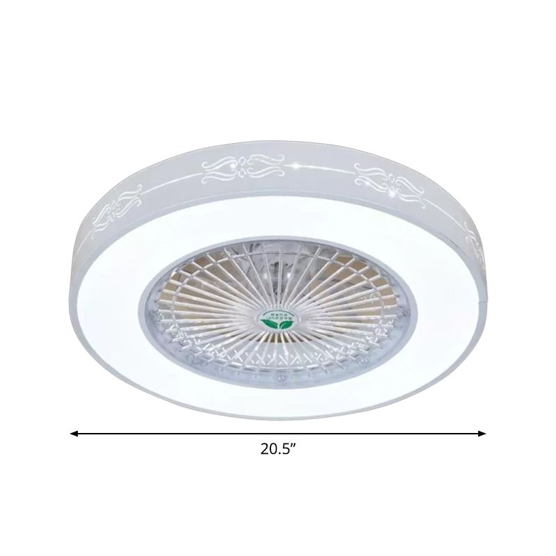 Drum Laser-geschnittene Acryl-Deckenlüfterlampe Einfache 20,5-Zoll-LED-Halbmontage-Beleuchtung