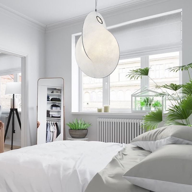 3-licht zijden hangend licht in moderne beknopte stijl roestvrijstalen geometrische hanglamp in het wit