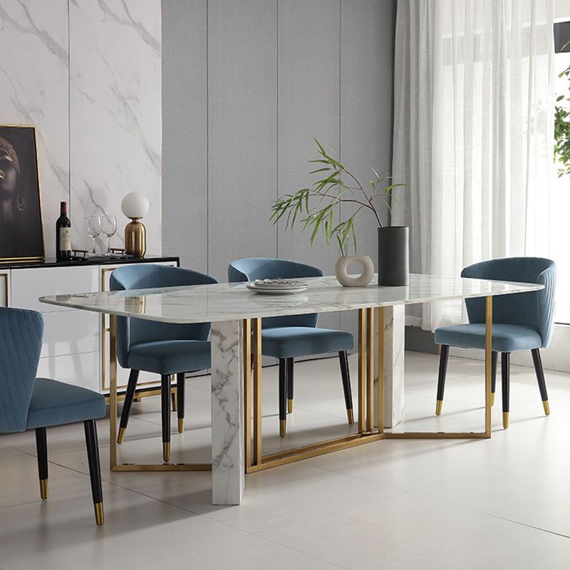 Stone Top Table Rectangle Dining Table for Home Kitchen Dinner