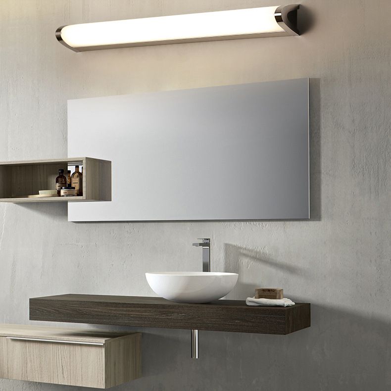 Silver Linear LED Wall Lamp in Modern Minimalist Style Aluminium Wall Light with Acrylic Shade