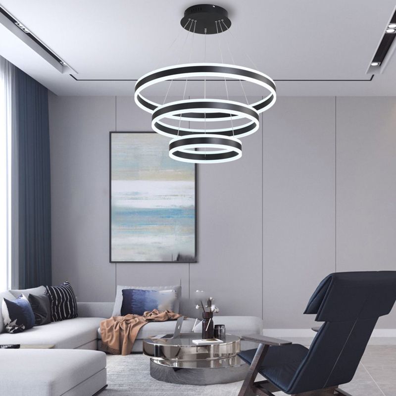 Schwarzstufte Metallkreis Decke Anhänger zeitgenössische Deckenbeleuchtung