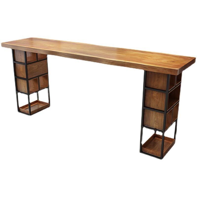 Contemporary Bar Table Set 1/4 Pieces Rectangle Solid Wood Bar Table Set for Indoor