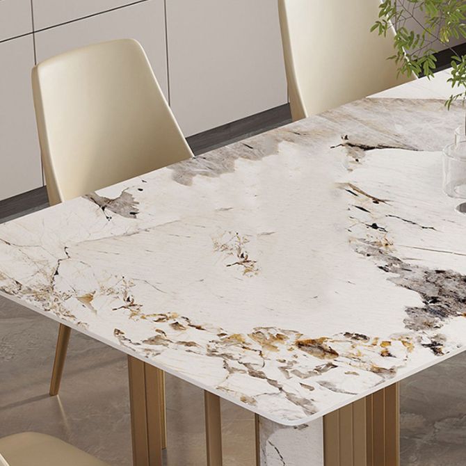 Glam Style Rectangle Table Set 1/4/5/7 Pieces Dining Set for Kitchen