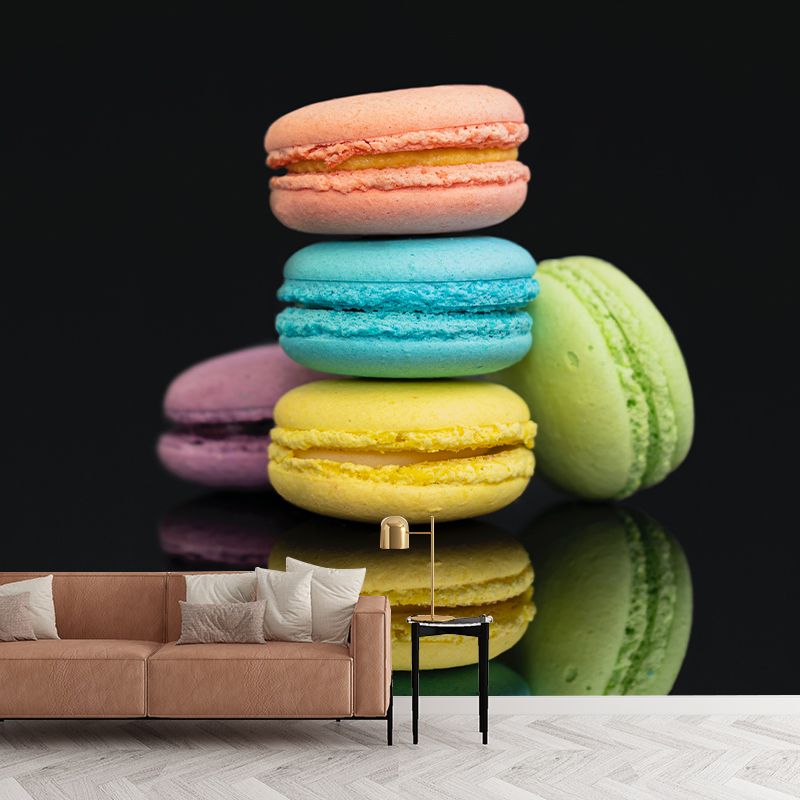 Photography Stain Resistant Mural Wallpaper Dessert Pattern Sleeping Room Wall Mural